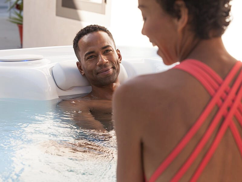 Couple in hot tub